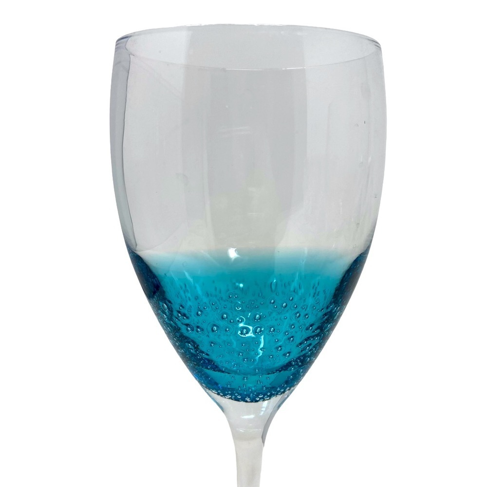Vintage | Pier 1 | Pink and Blue | Crackled | Long Stem Wine Glasses - Picture 4 of 7